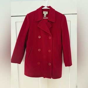 L.L. Bean Women's Red Peacoat size 6P